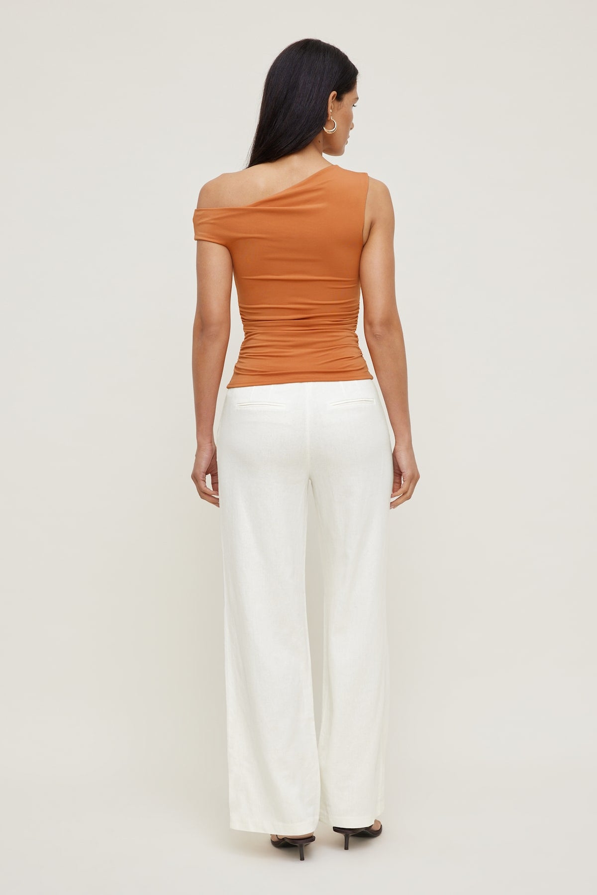 Dynamite Yasmin Linen Straight Leg Pants White