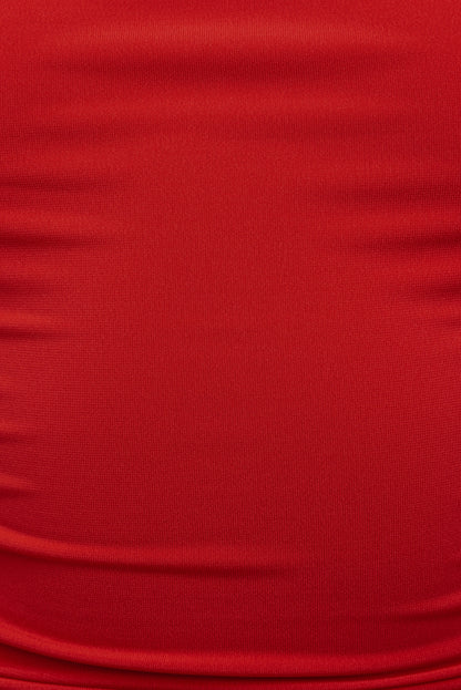 Dynamite Sculpt Cowl Halter Top Red
