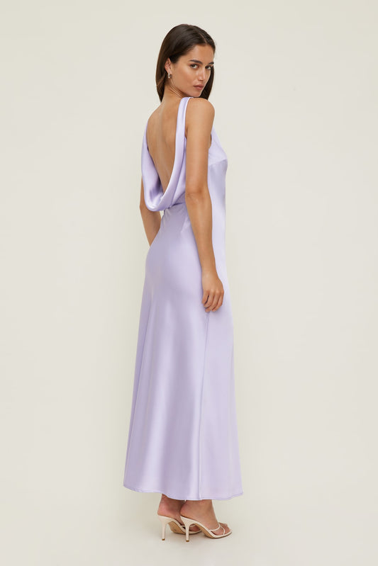 Dynamite Nora Satin Maxi Slip Dress PURPLE