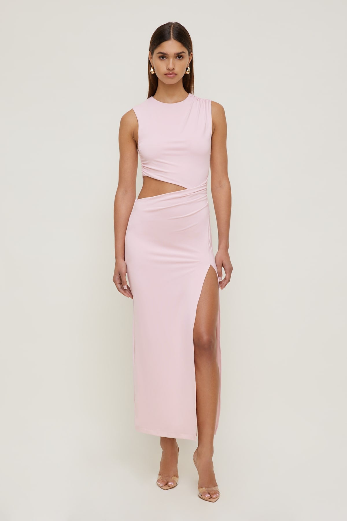Dynamite Elia Sculpt Maxi Dress Pink