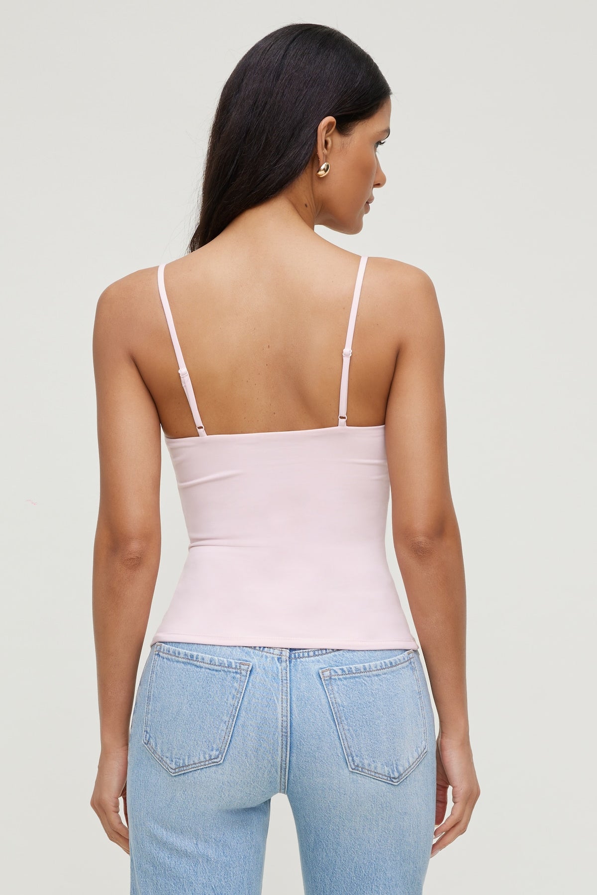 Dynamite Sculpt Lace Trim Cami Top Pink