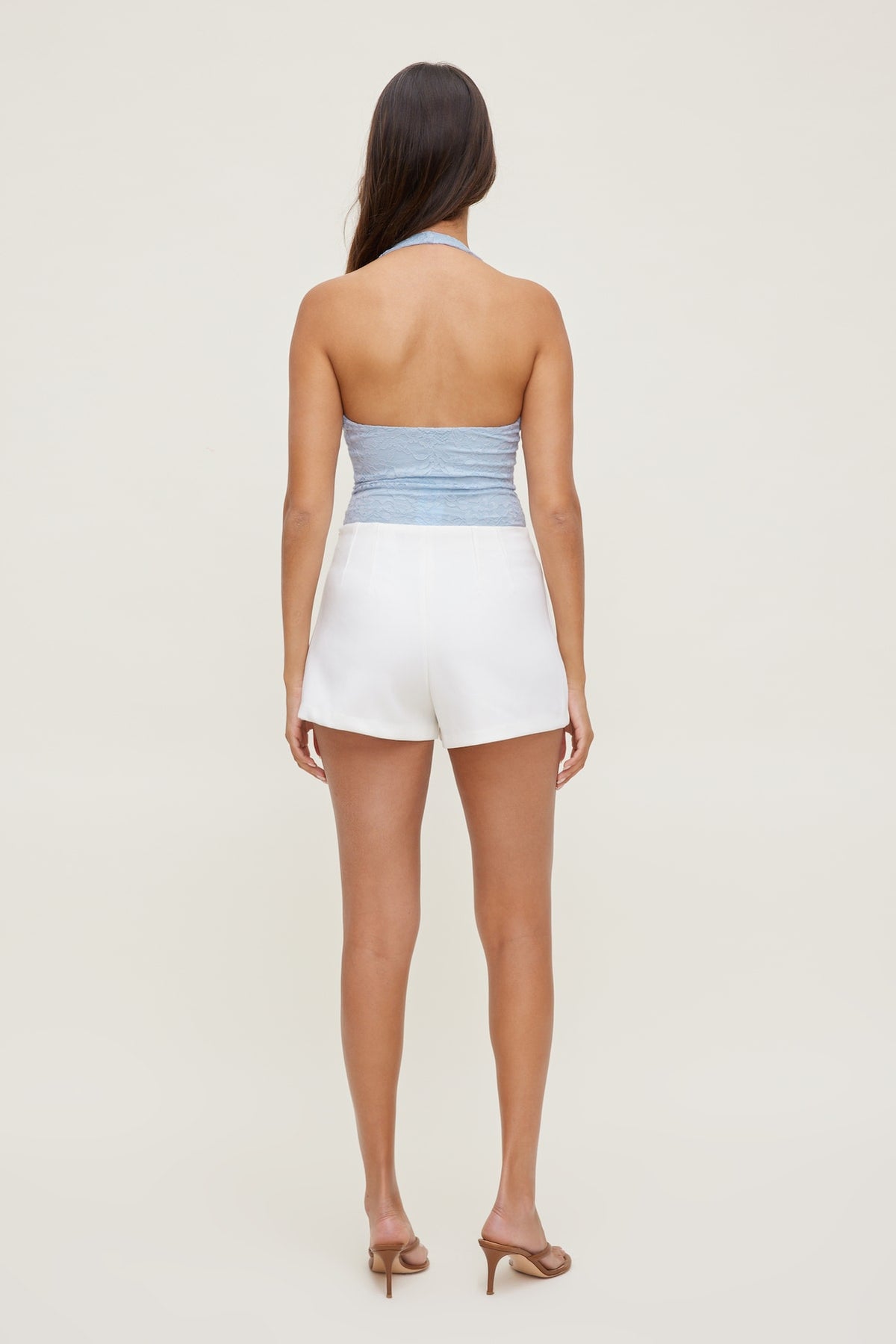 Dynamite Lace Plunge Bodysuit Blue