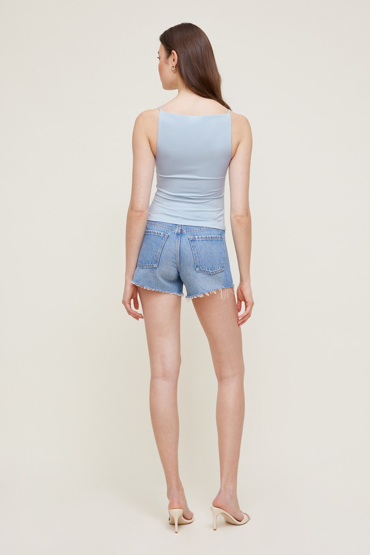 Dynamite Sculpt Strappy Boat Neck Tank Top Blue