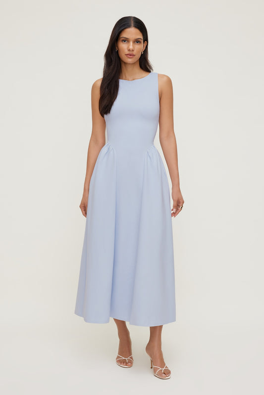 Dynamite Iris Ponte Midi Dress Blue
