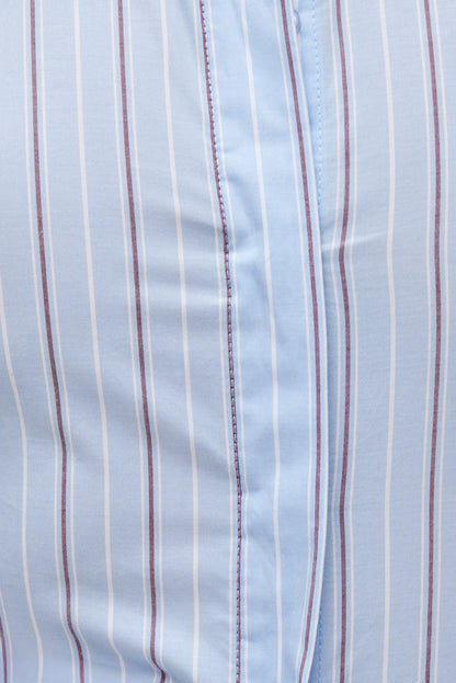 Dynamite Poplin Cinch Back Shirt Blue