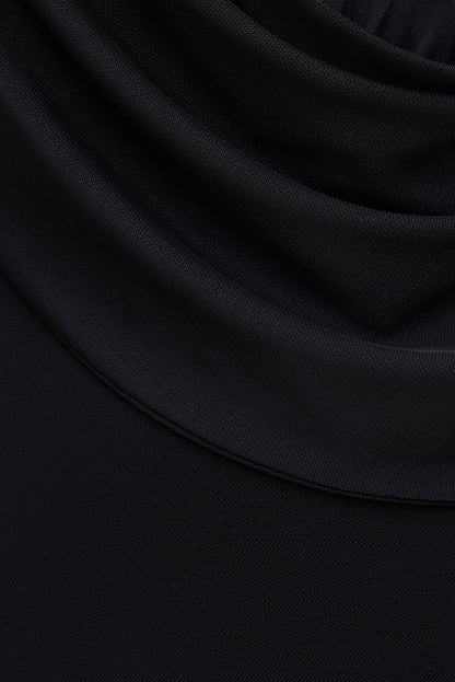 Dynamite Plunge Mesh Maxi Dress Black