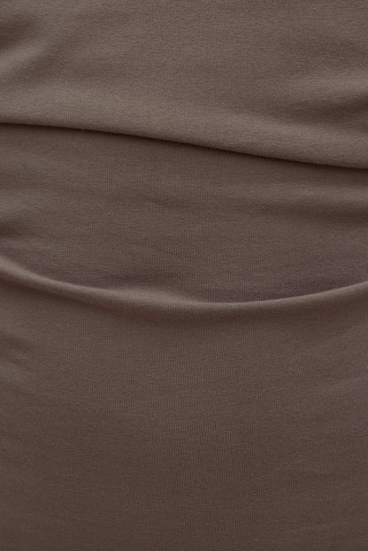 Dynamite Katia Ruched Jersey Mini Dress Brown