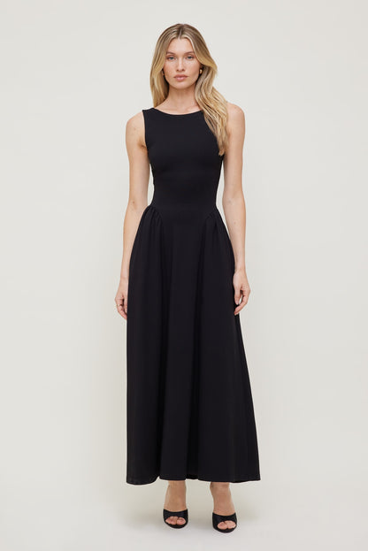 Dynamite Iris Ponte Midi Dress Black