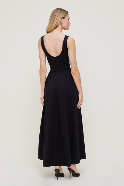 Dynamite Iris Ponte Midi Dress Black