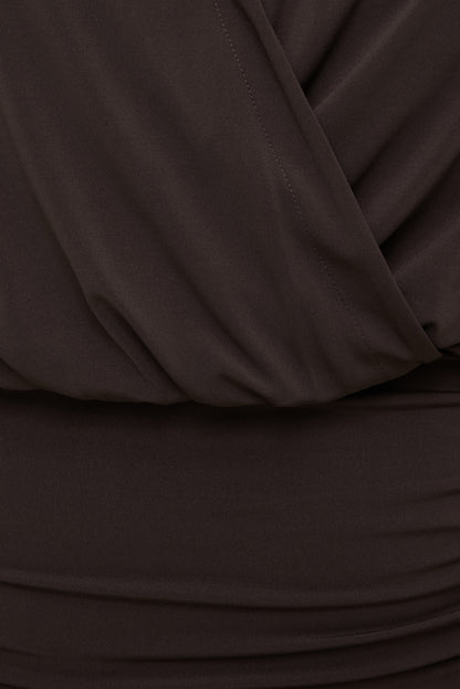 Dynamite Sculpt Mini Shirt Dress Brown