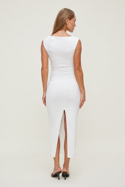 Dynamite Brie Sculpt Midi Dress White
