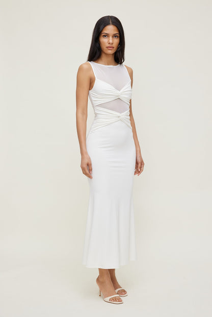 Dynamite Julia Sculpt Maxi Dress White