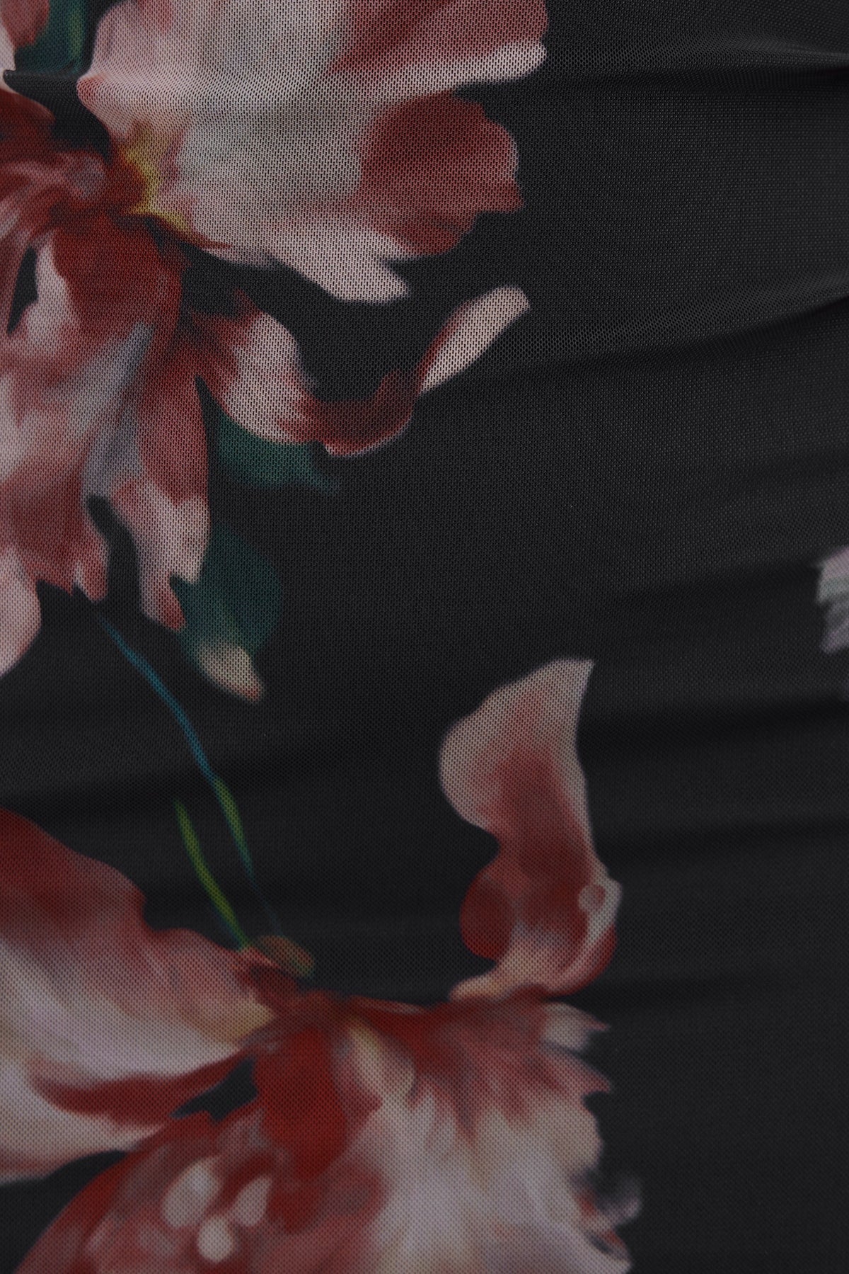 Dynamite Floral Mesh Maxi Dress Black