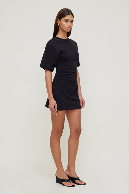 Dynamite Andrea Cotton Mini Dress Black