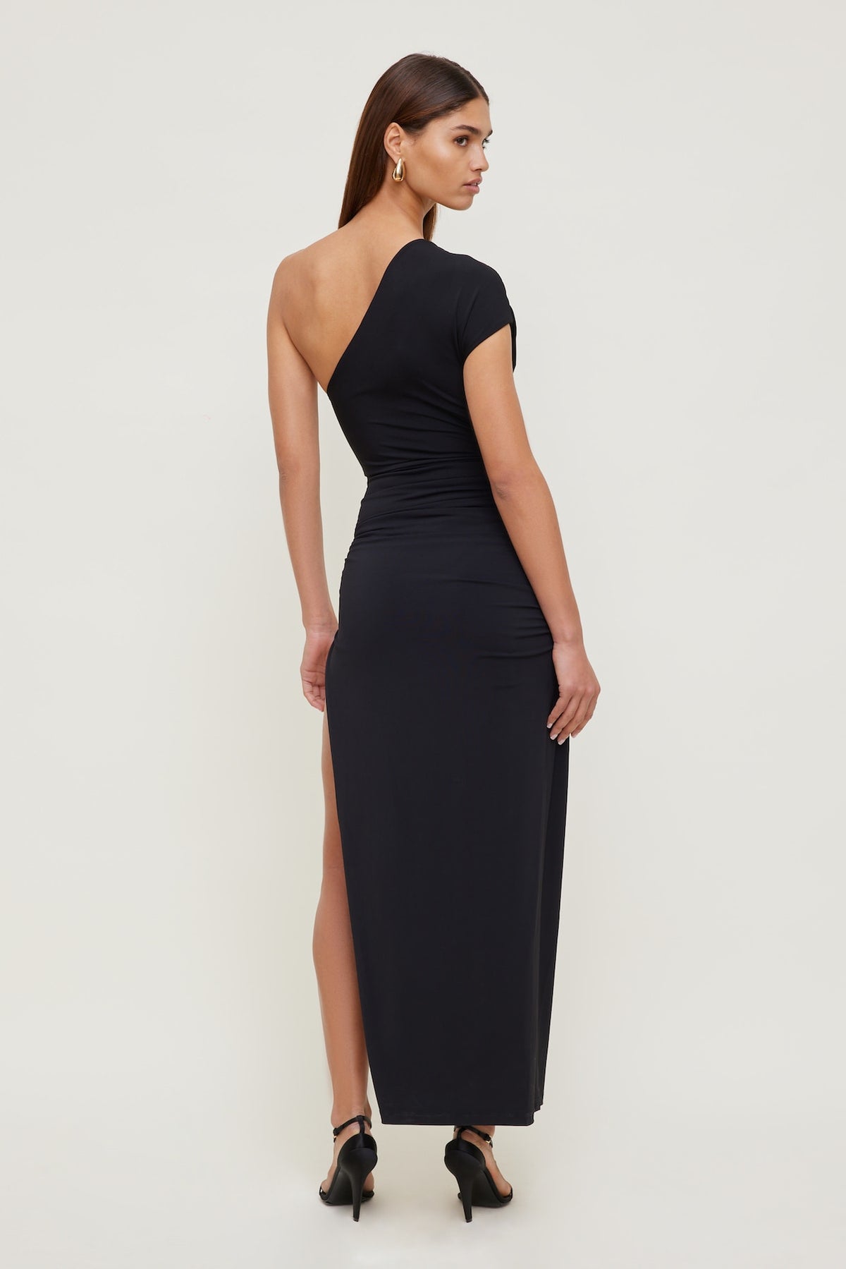 Dynamite Sculpt Slit Maxi Dress Black