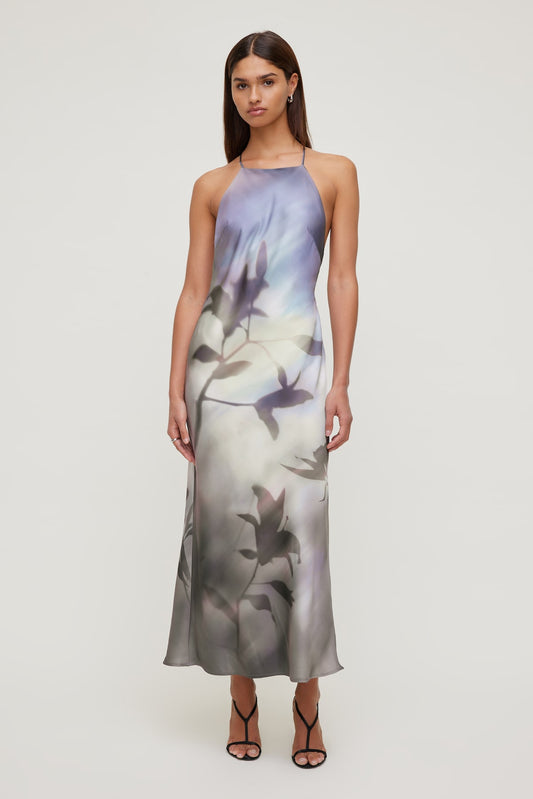 Dynamite Open Back Satin Slip Dress Purple