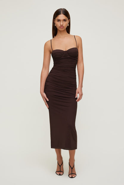 Dynamite Mona Mesh Midi Dress Purple