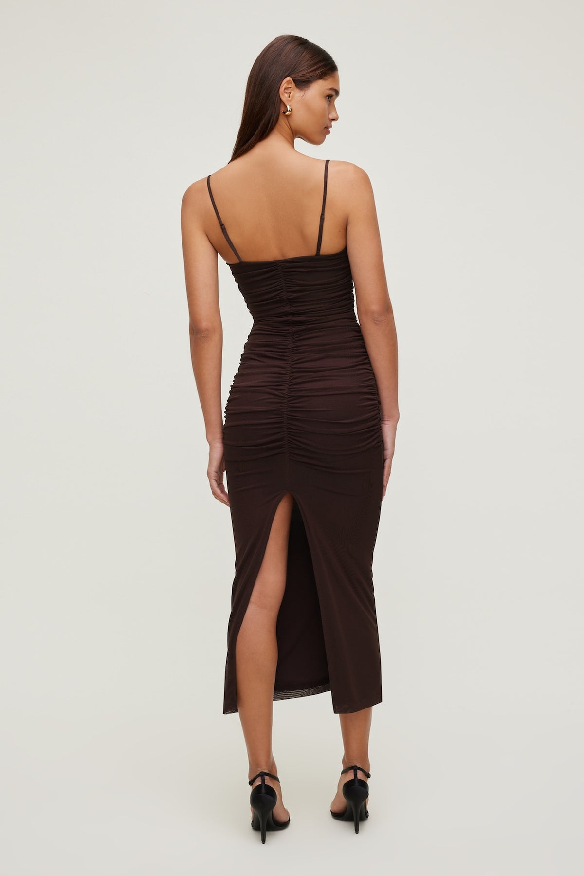 Dynamite Mona Mesh Midi Dress Purple