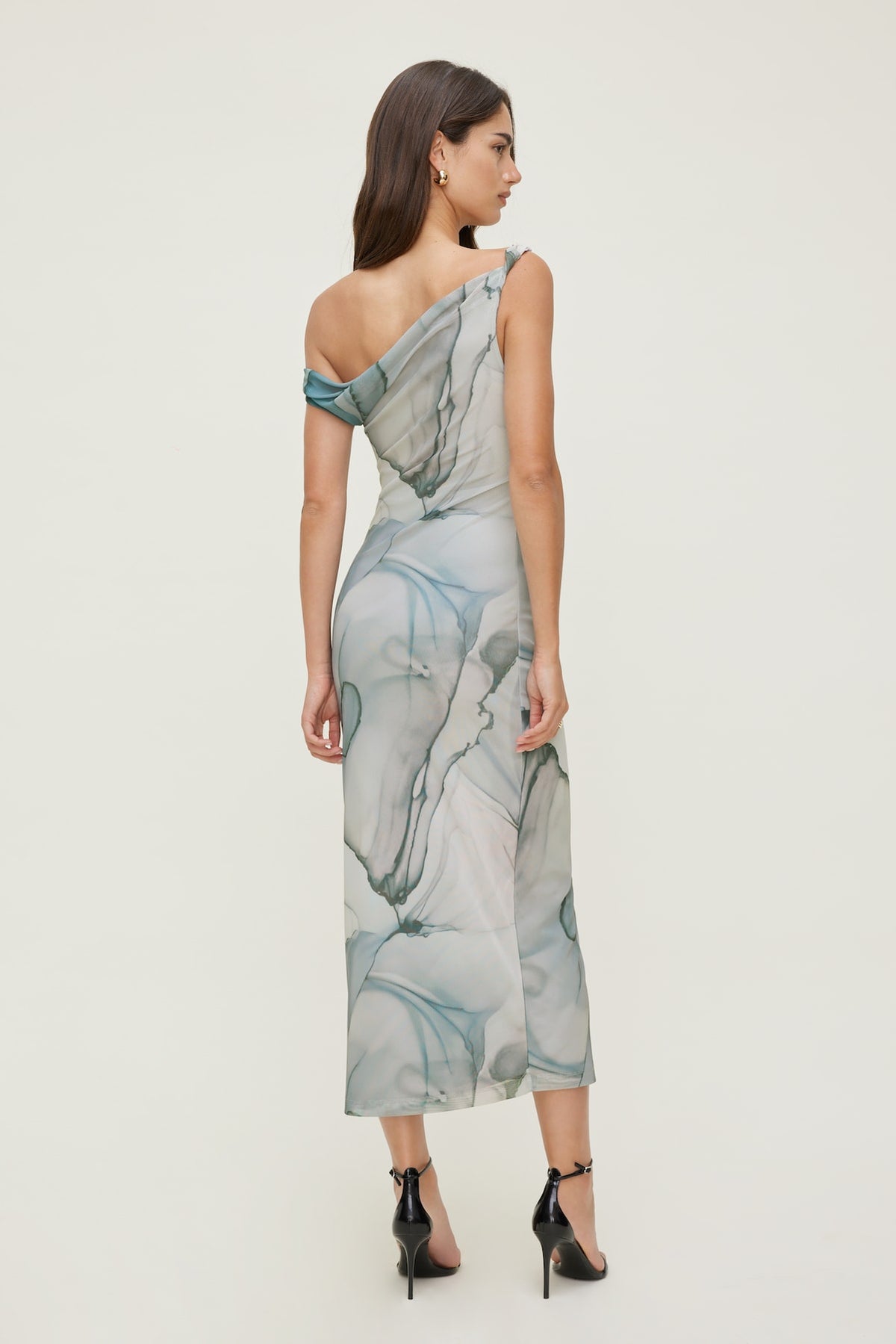 Dynamite Jayde Mesh Maxi Dress Blue
