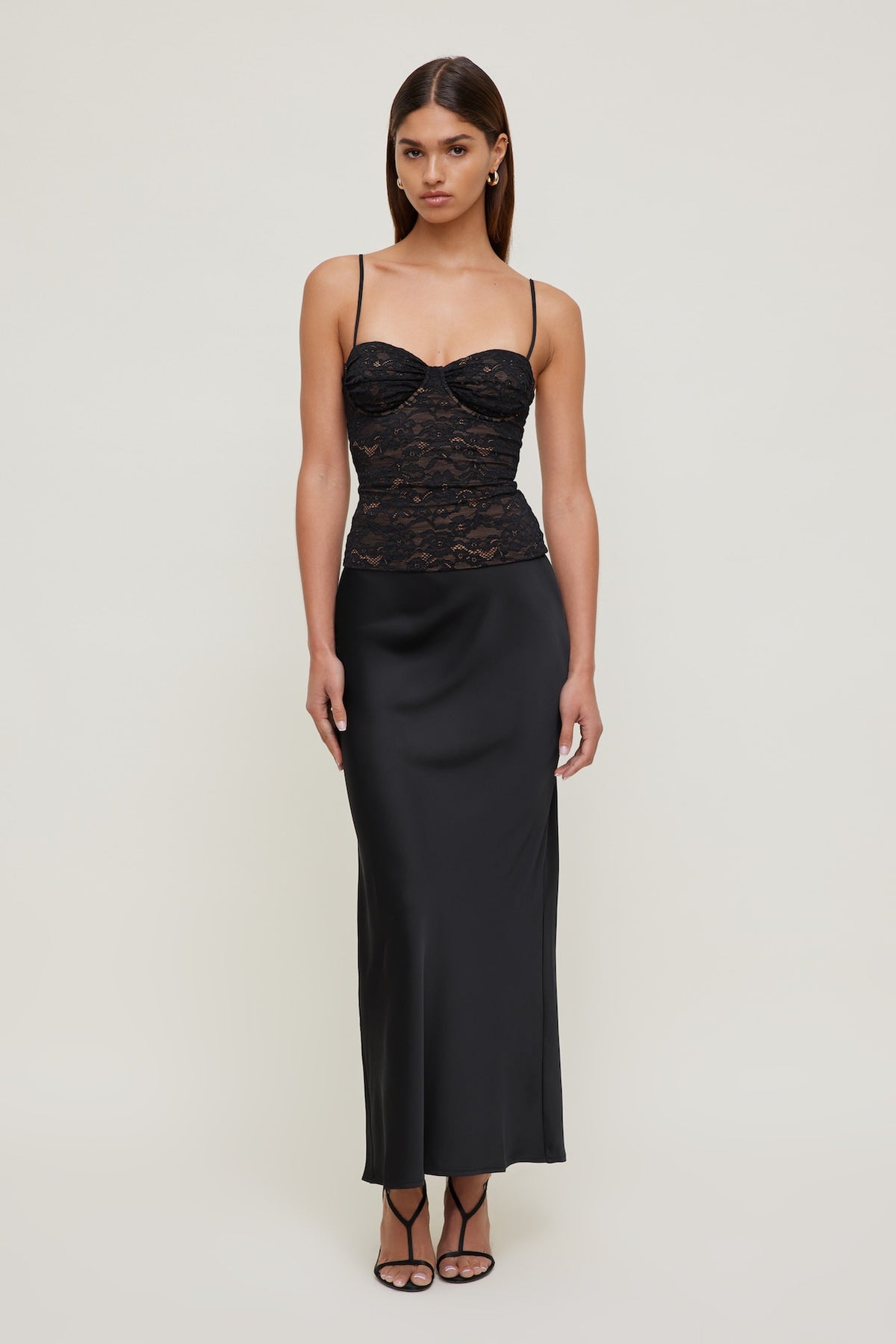 Dynamite Monet Lace Top Black