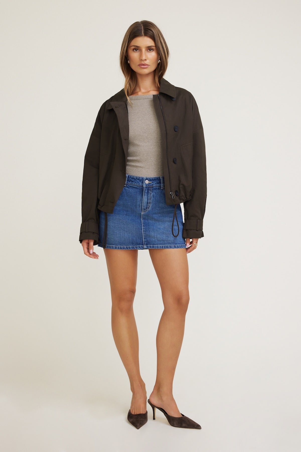 Dynamite Gia Denim Mini Skort Blue