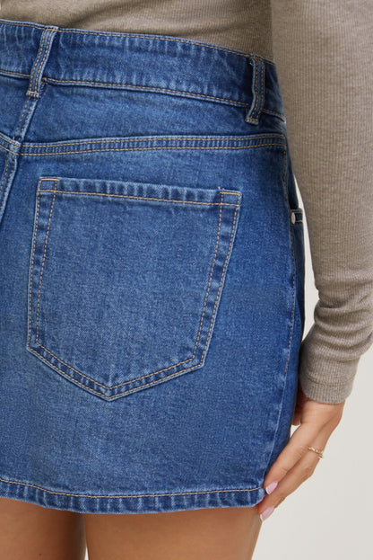 Dynamite Gia Denim Mini Skort Blue