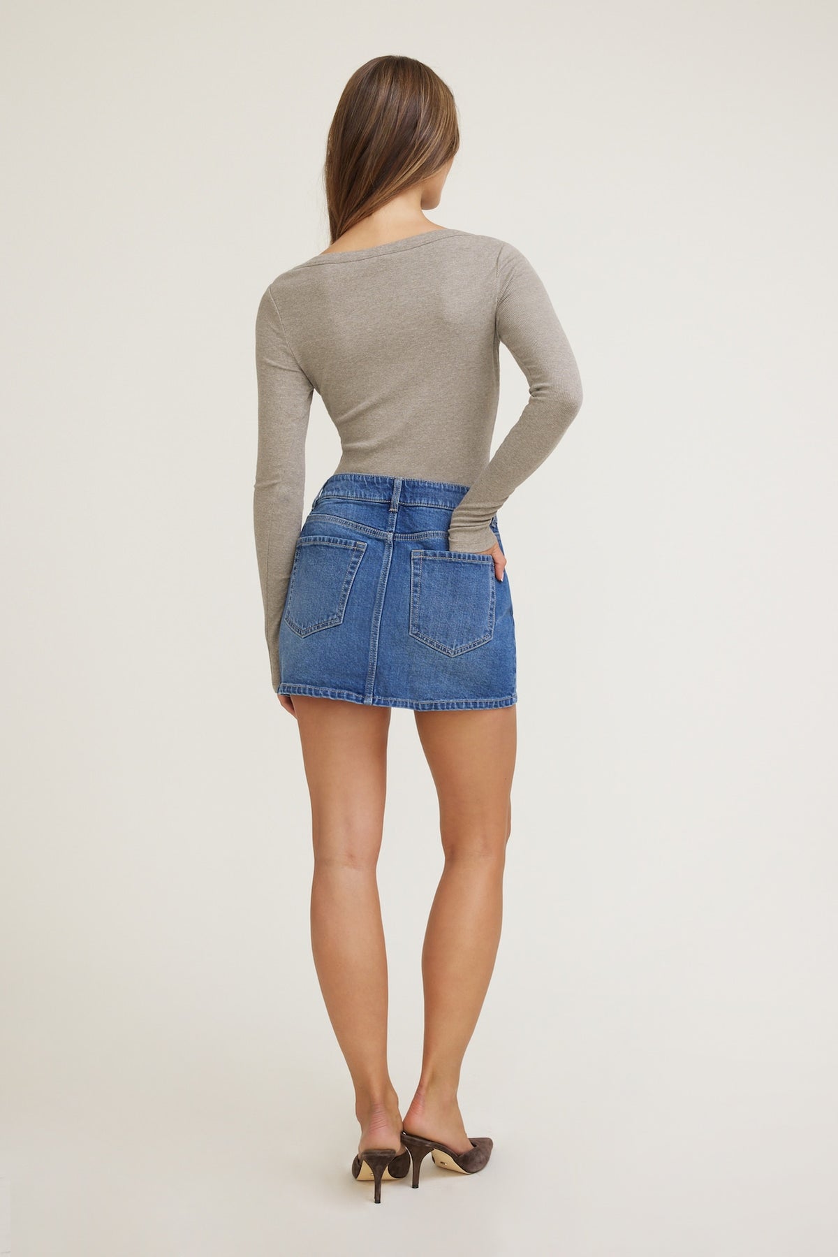 Dynamite Gia Denim Mini Skort Blue