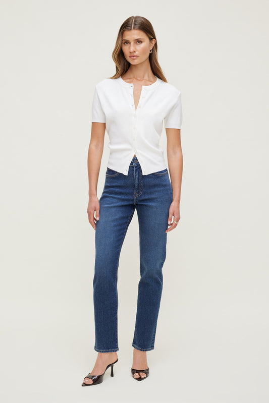 Dynamite Frenchie Stretch High Rise Slim Leg Jeans Blue