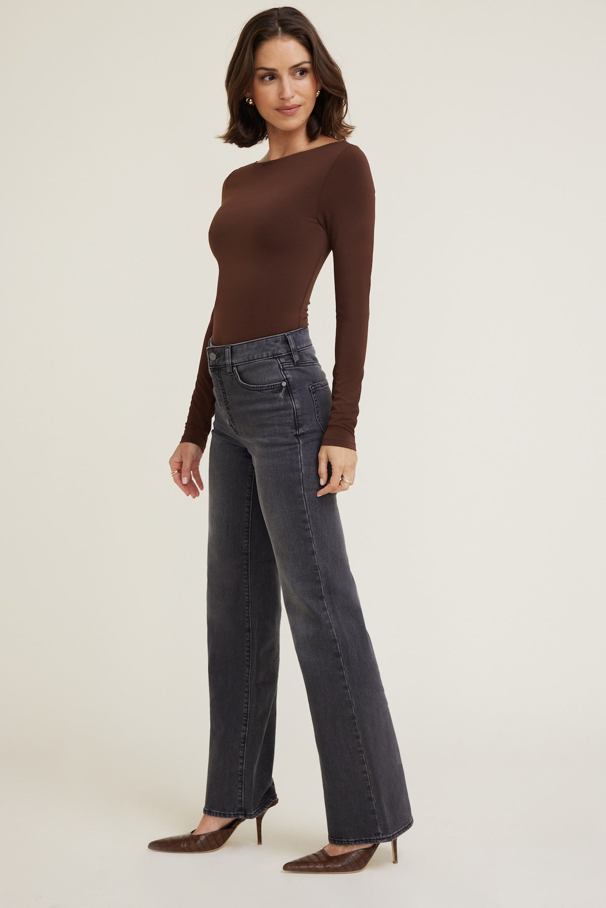 Dynamite Elodie Stretch High Rise Bootcut Jeans Black