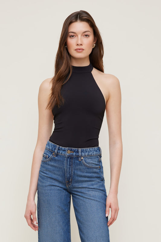 Dynamite Sculpt Halter Neck Bodysuit Black