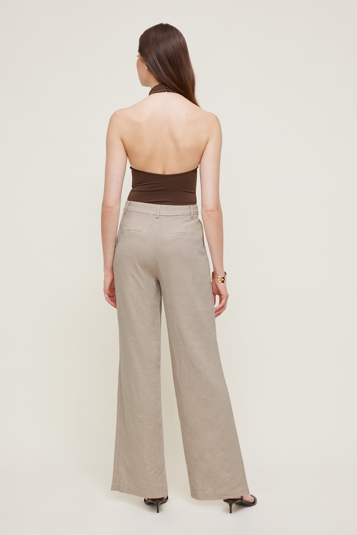 Dynamite Sculpt Halter Neck Bodysuit Brown
