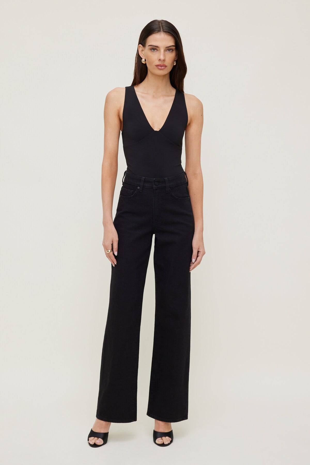 Dynamite Sculpt Plunging V Neck Bodysuit Black