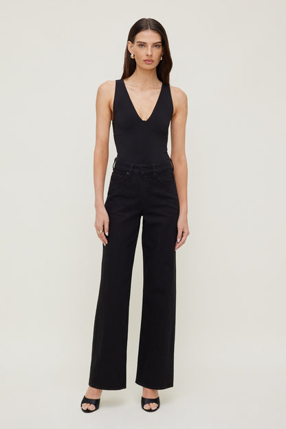 Dynamite Sculpt Plunging V Neck Bodysuit Black