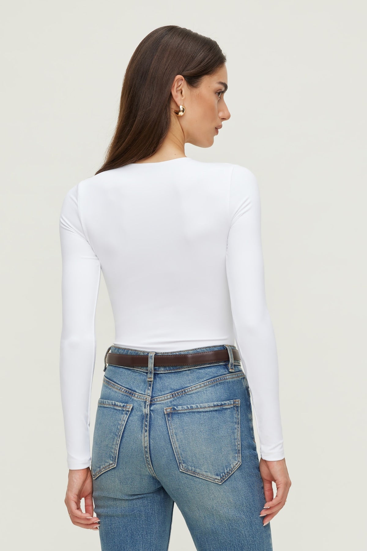 Dynamite Sculpt Crewneck Bodysuit White