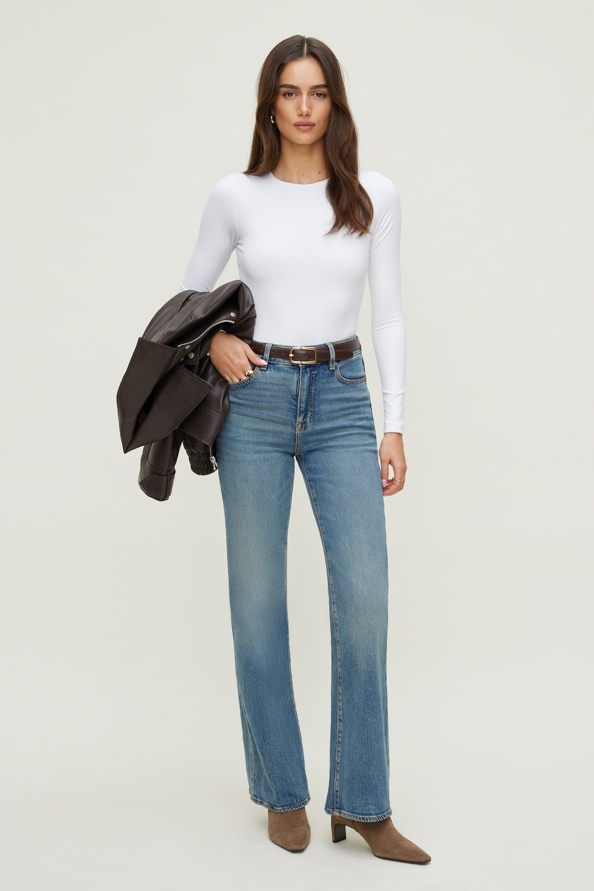 Dynamite Sculpt Crewneck Bodysuit White