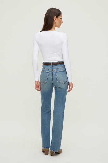 Dynamite Sculpt Crewneck Bodysuit White