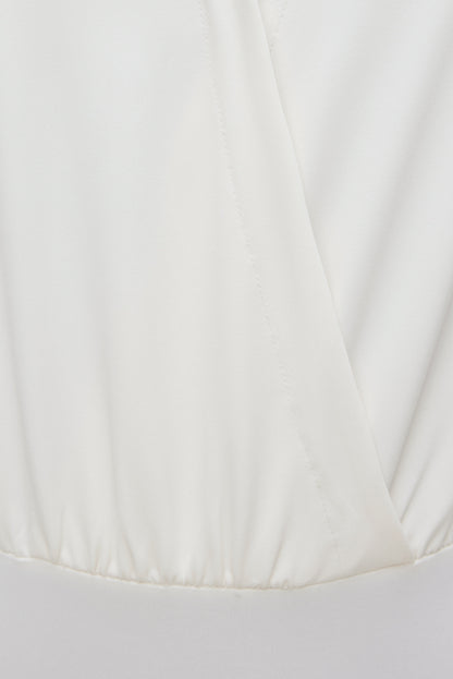 Dynamite Sculpt Collared Bodysuit Beige
