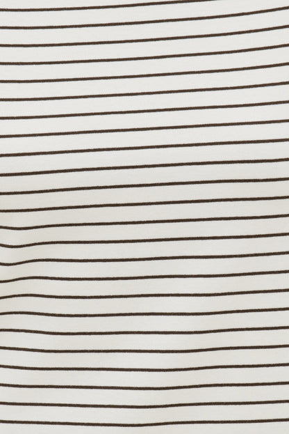 Dynamite Everyday Striped Heavy Cotton T Shirt Brown