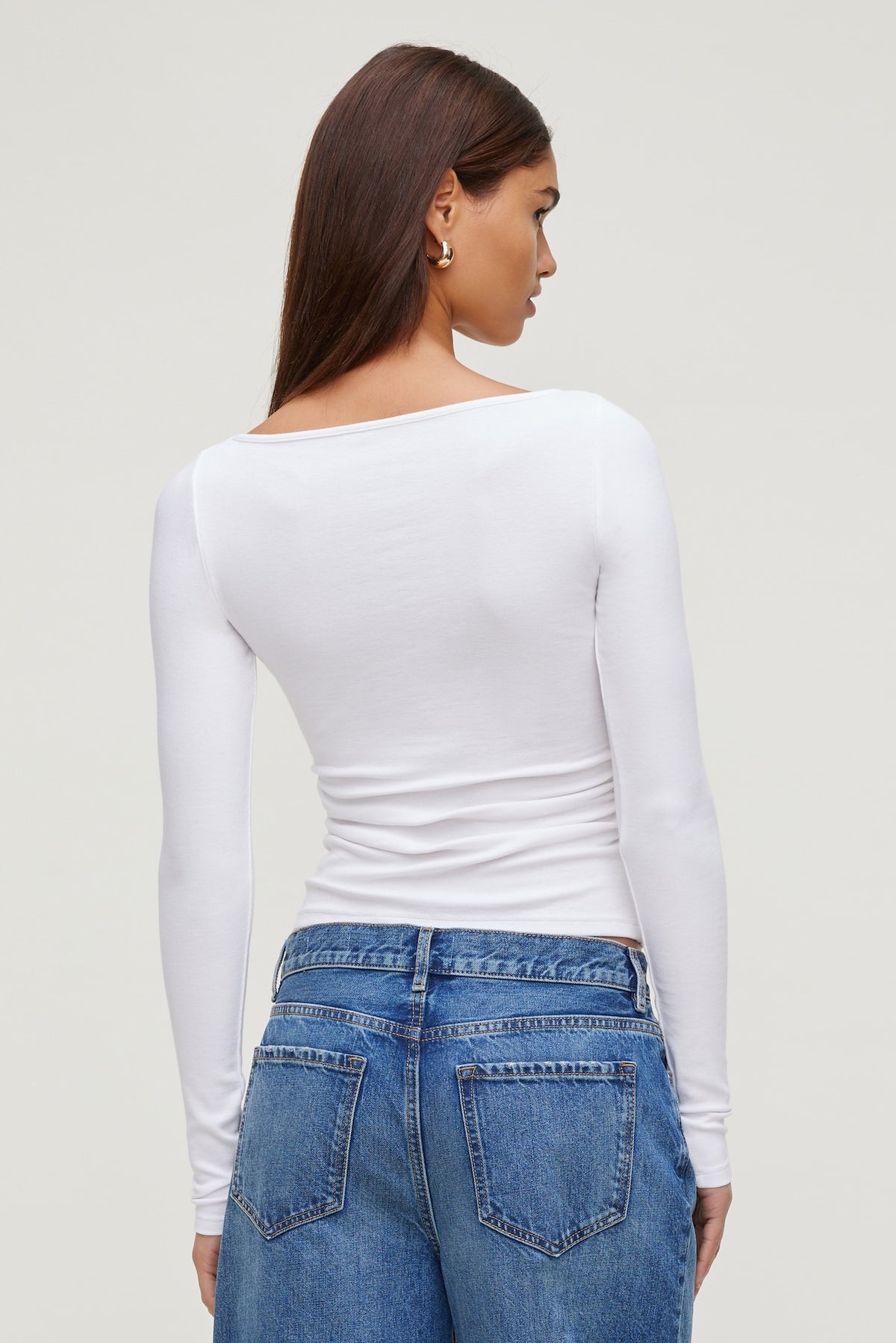 Dynamite Stella Long Sleeve T Shirt White