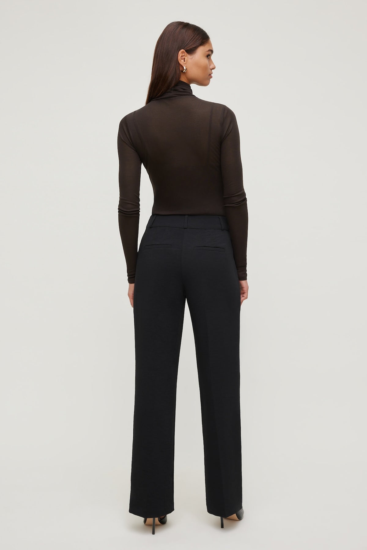 Dynamite Sheer Layered Cami and Turtleneck Brown