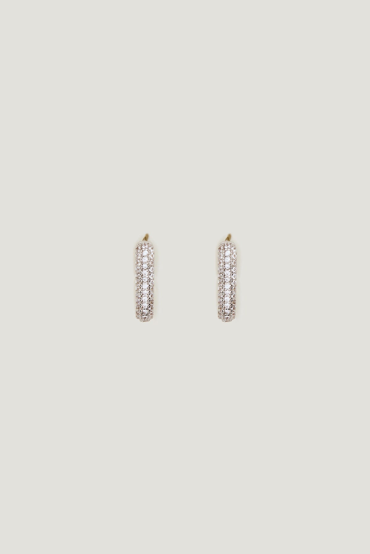 Dynamite U Shaped Pavé Hoop Earrings Gray