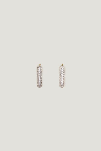 Dynamite U Shaped Pavé Hoop Earrings Gray