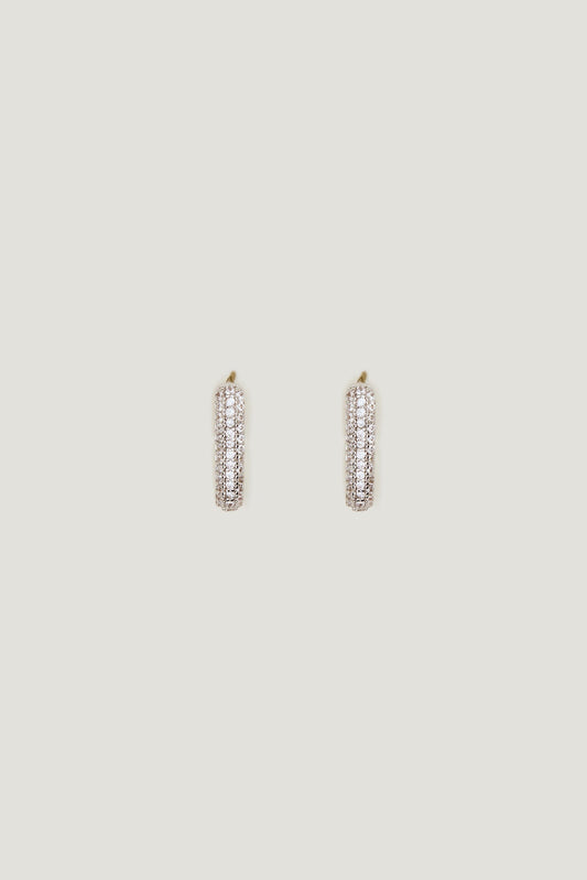 Dynamite U Shaped Pavé Hoop Earrings Gray