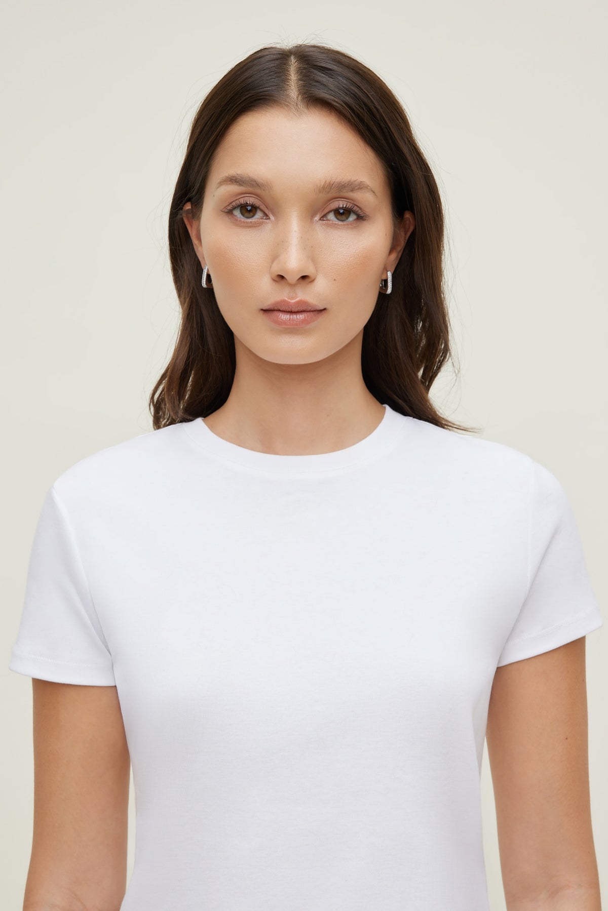 Dynamite U Shaped Pavé Hoop Earrings Gray