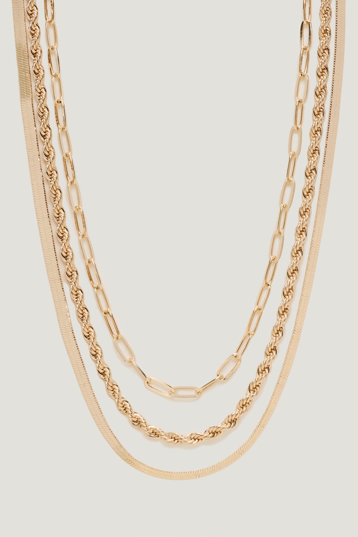 Dynamite 3-Pack Mixed Chain Necklaces Yellow