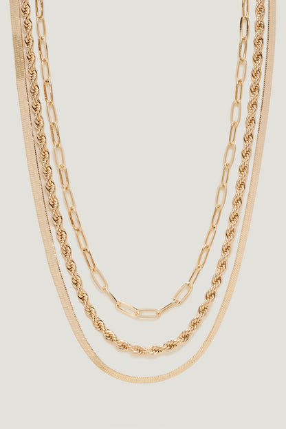 Dynamite 3-Pack Mixed Chain Necklaces Yellow