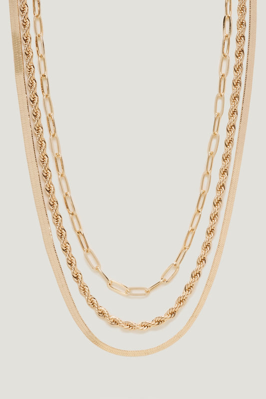 Dynamite 3-Pack Mixed Chain Necklaces Yellow