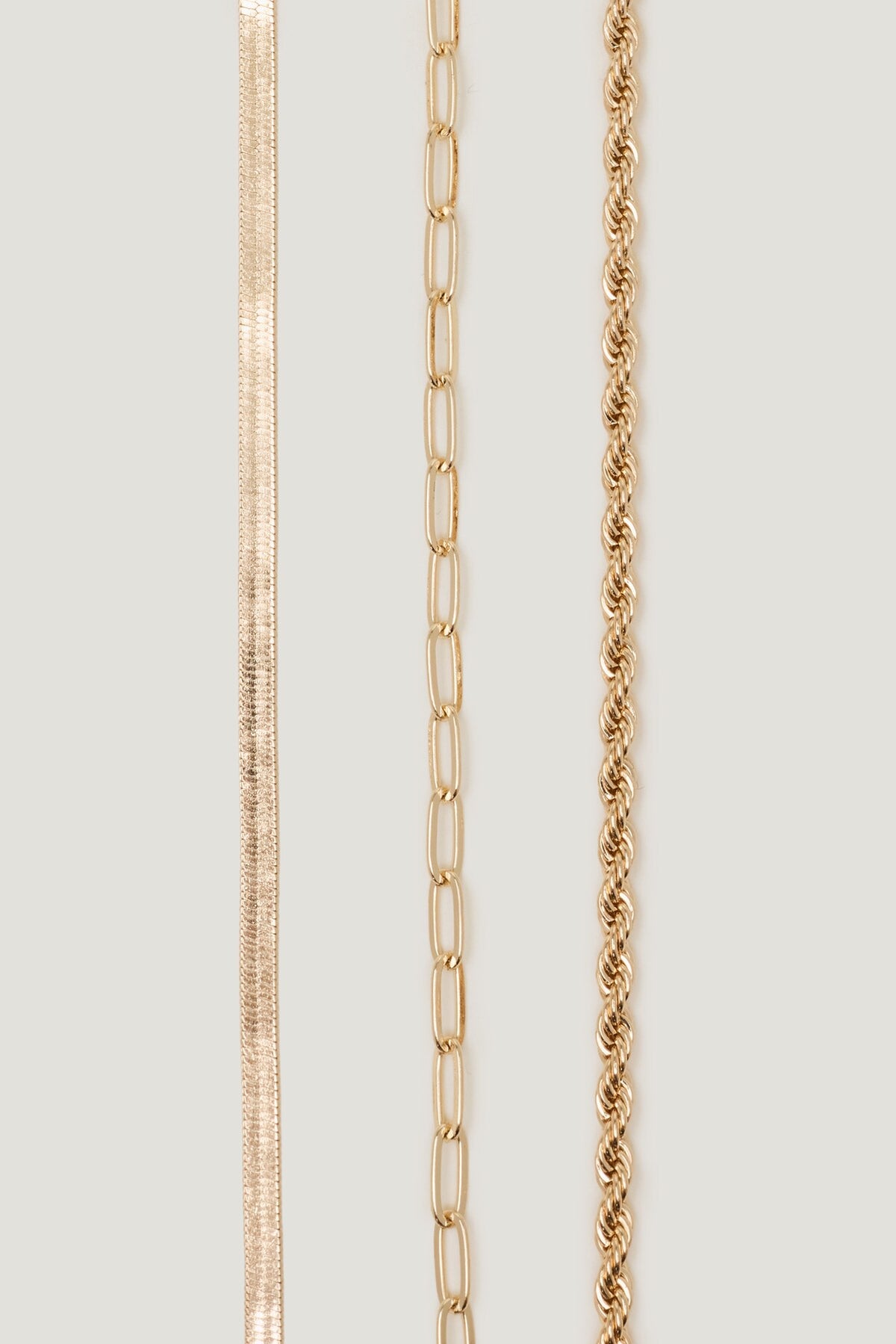 Dynamite 3-Pack Mixed Chain Necklaces Yellow