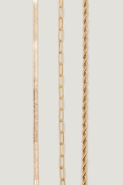Dynamite 3-Pack Mixed Chain Necklaces Yellow