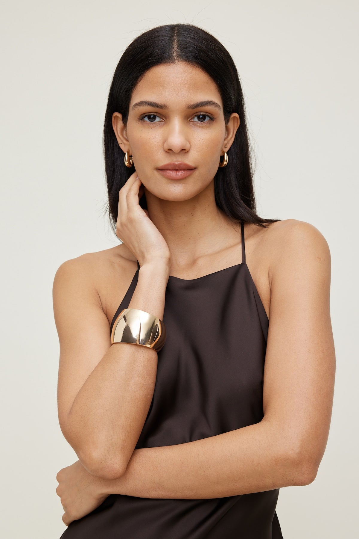 Dynamite Oversized Chunky Snap Bangle Bracelet Yellow
